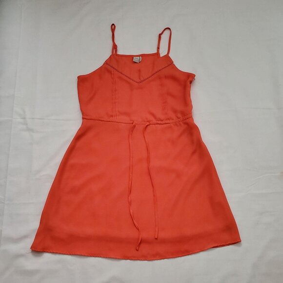 Paper Crane By Anthropologie Women's V-Neck Sleeveless Short Dress Orange Small - Picture 8 of 15